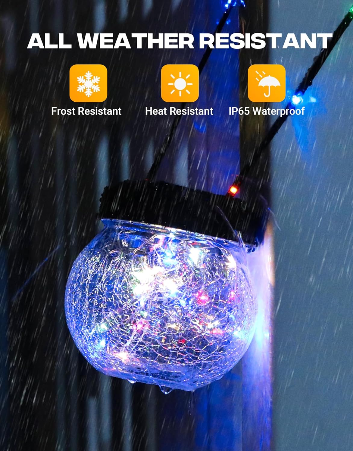 PARTPHONER Solar Lantern Solar Lights Outdoor Waterproof 6-Pack, Solar Powered Hanging Lights