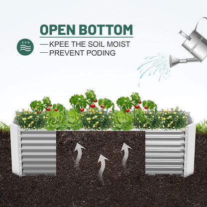 Land Guard 8×4×2 ft Galvanized Raised Garden Bed Kit, Galvanized Planter Raised Garden Boxes