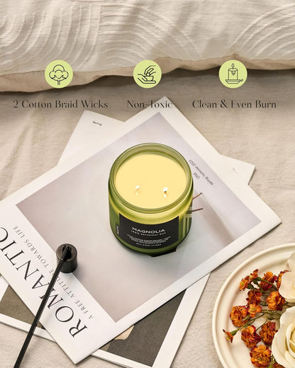 M&SENSE Magnolia Jasmine Spring Scented Candle, 11.6oz 70 Hours Long Lasting Clean Non Toxic All