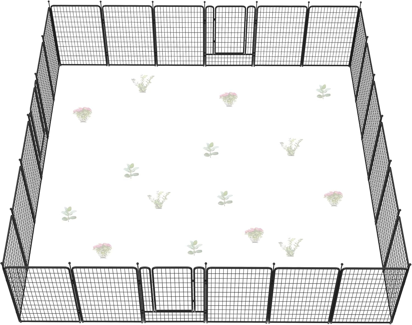 FXW Garden Fence Outdoor for The Yard – 50in(H) x 60.2ft(L) Heavy Duty Metal Animal Barrier for Dog