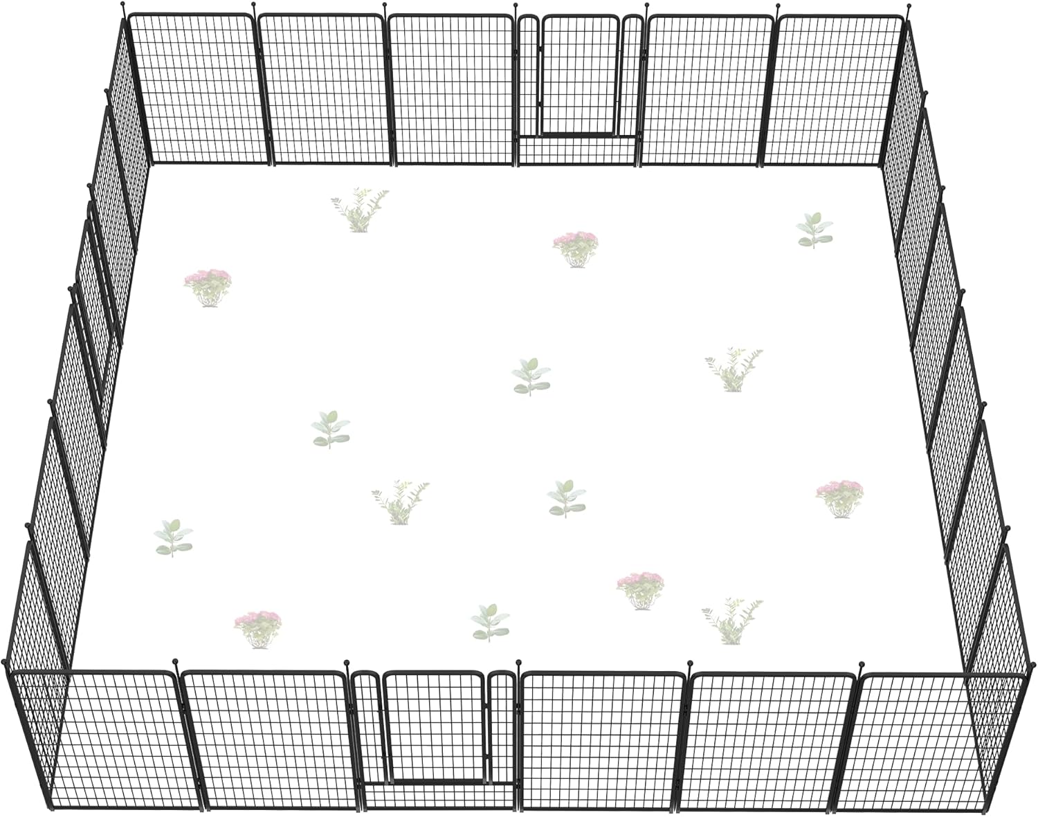 FXW Garden Fence Outdoor for The Yard – 50in(H) x 60.2ft(L) Heavy Duty Metal Animal Barrier for Dog