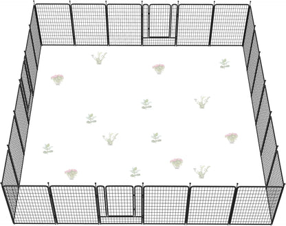 FXW Garden Fence Outdoor for The Yard – 50in(H) x 60.2ft(L) Heavy Duty Metal Animal Barrier for Dog