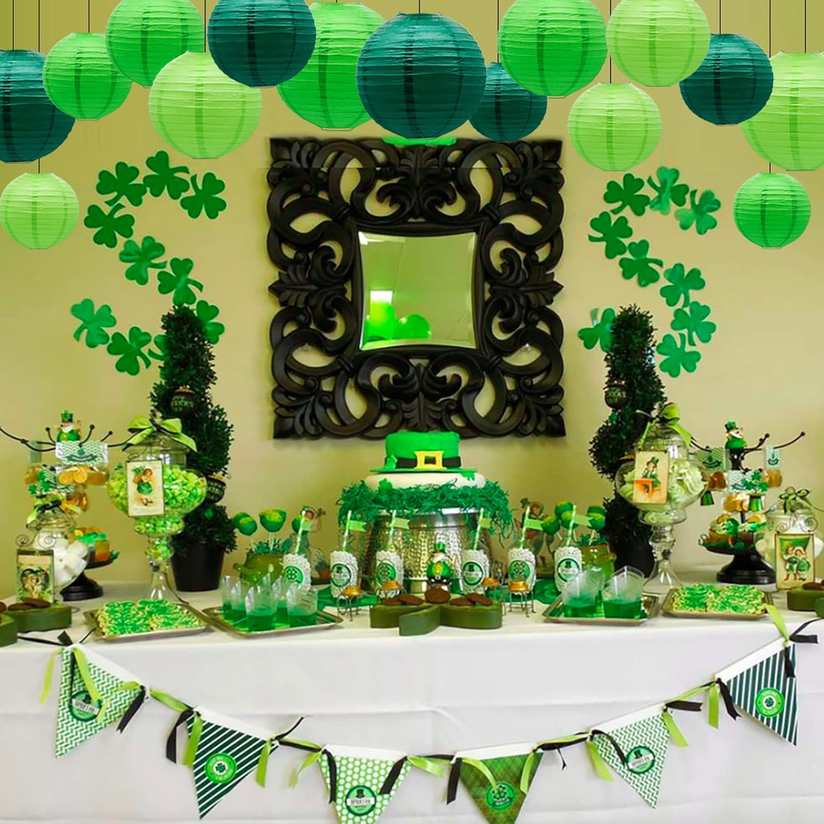 Paper Lanterns Party Decorations Green - Hanging Paper Lanterns Indoor Outdoor - Football Theme