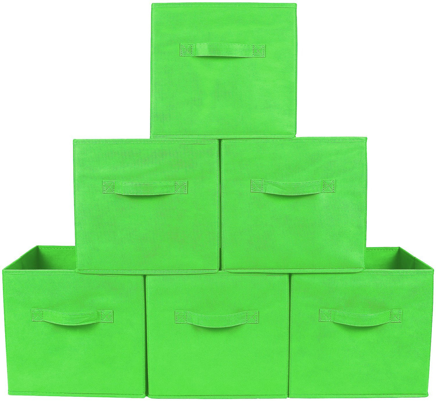 Greenco Foldable Storage Cubes, 6 pcs (Green) | Closet Organizer Storage Basket/Box/Bin/Shelf |