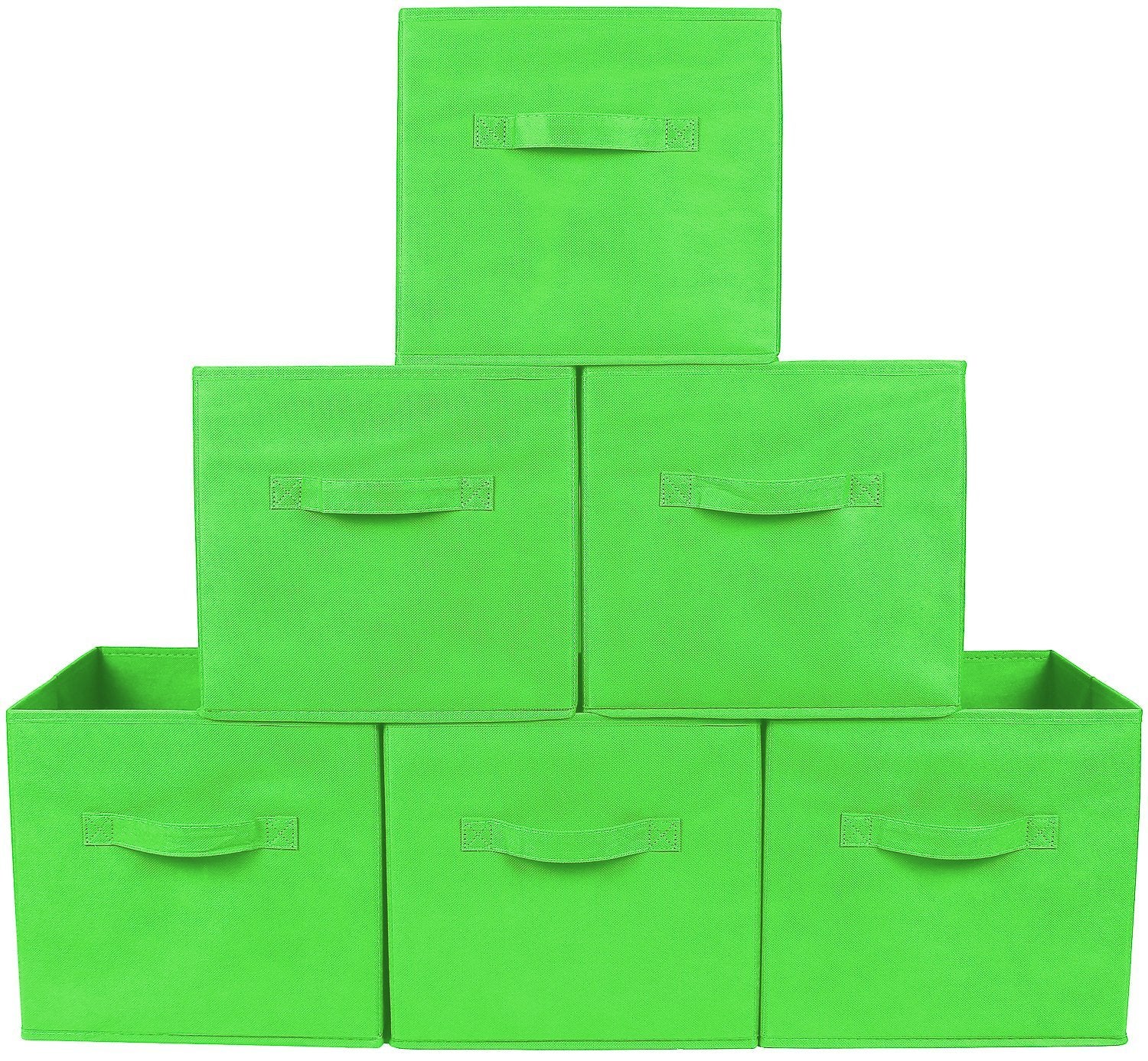 Greenco Foldable Storage Cubes, 6 pcs (Green) | Closet Organizer Storage Basket/Box/Bin/Shelf |