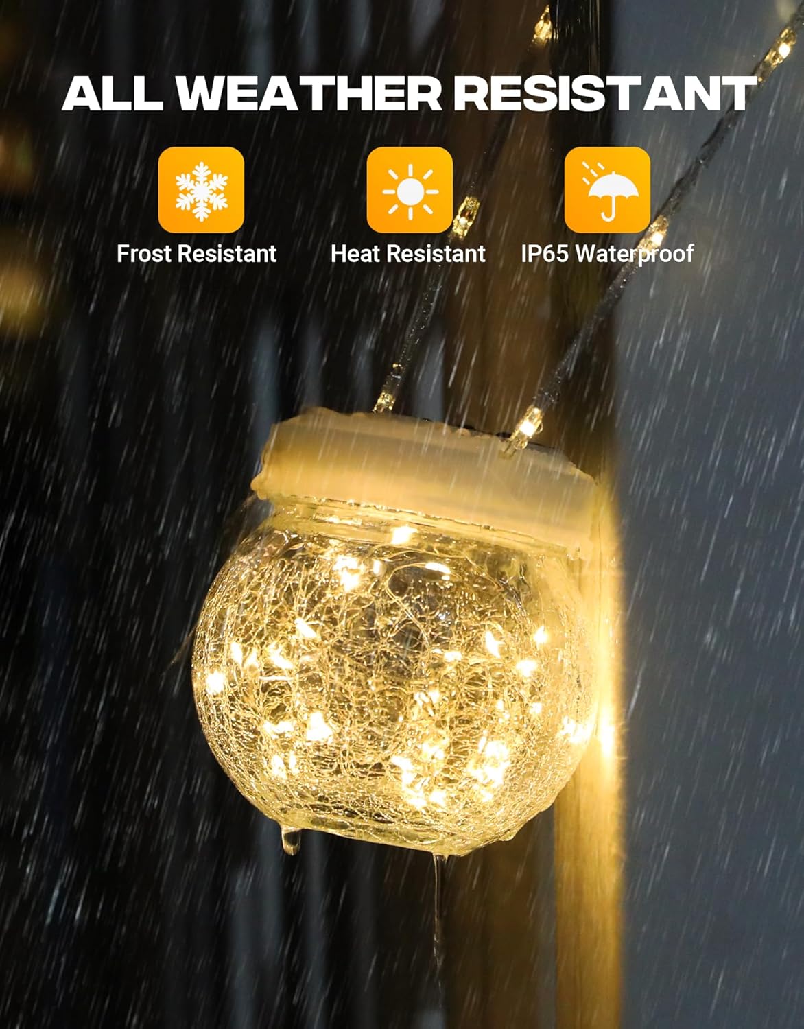 Solar Lantern Solar Lights Outdoor Waterproof 6-Pack, Solar Powered Hanging Lights Cracked Glass