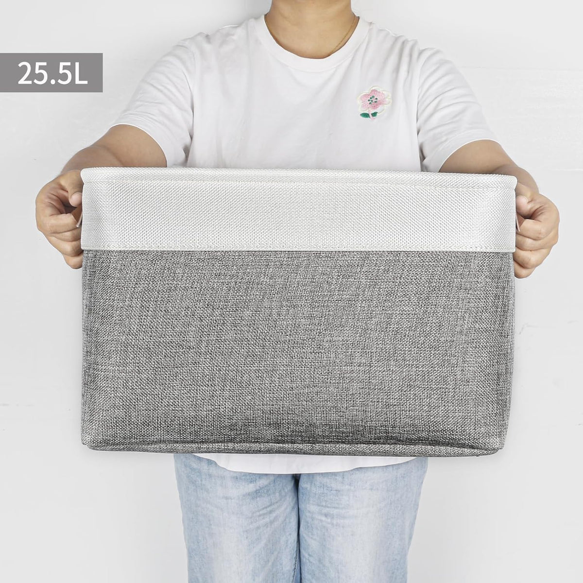 Storage Bins Large Fabric Storage Baskets for Shelves 3 Pack, Decorative Linen Closet Baskets with