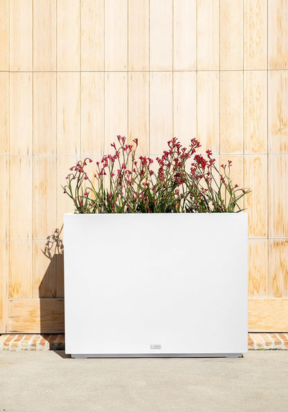Veradek Block Series Span Plastic Planter - Tall Rectangular Planter for Indoor or Outdoor