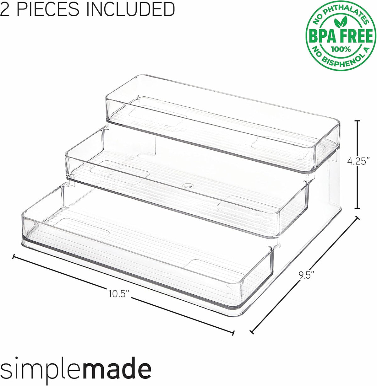 SIMPLEMADE 3-Tier Spice Rack Organizer - Versatile Storage Shelf for Kitchen, Bathroom, Bedroom &