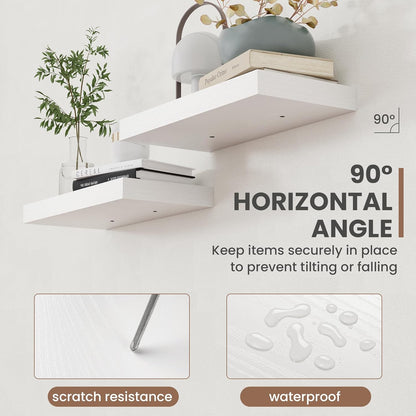 36 Inch Floating Shelves, 8 Inch Deep Floating Shelves for Wall, Hanging Shelf with Invisible