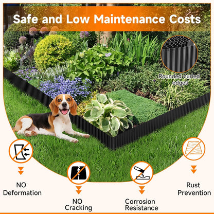 Corrugated Garden Edging,6"×20Ft Galvanized Steel Landscape Edging & Lawn Edging Border,Metal