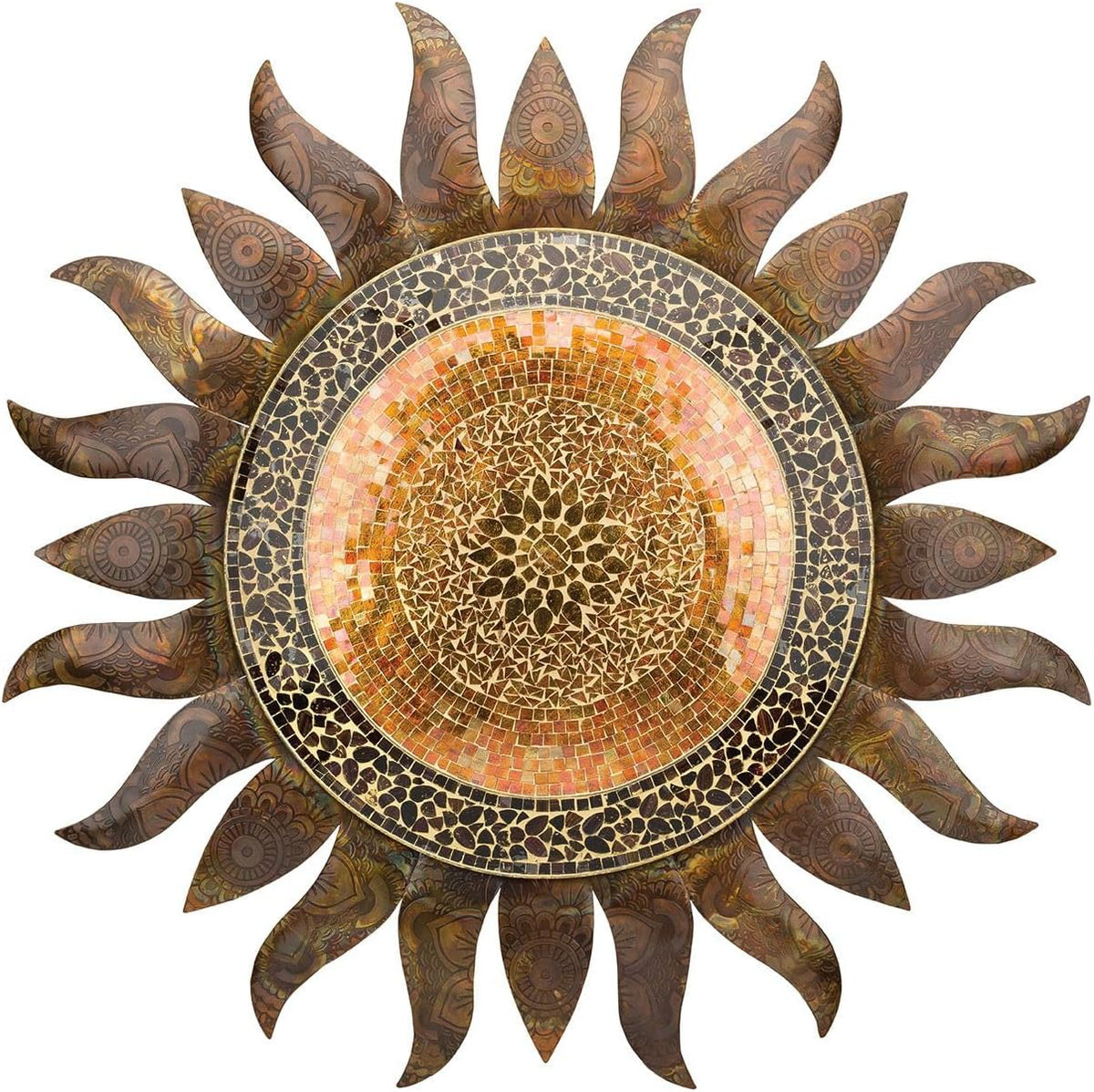 Regal Art & Gift Gold Large Metal Sun Wall Decor - 36 Inch | Indoor Outdoor Rust-Resistant Sunburst