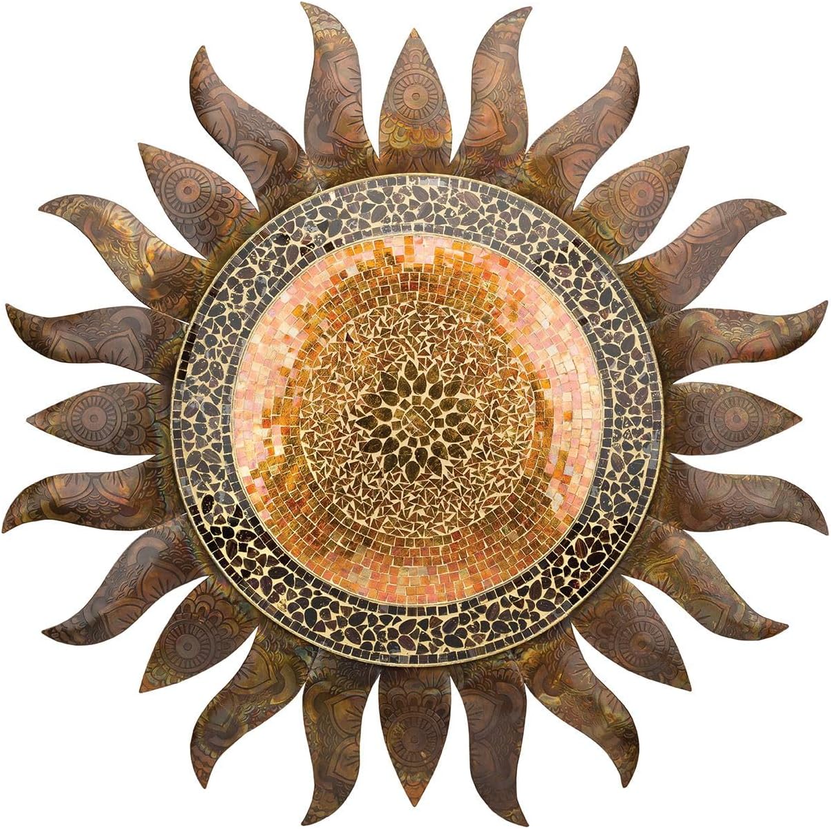 Regal Art & Gift Gold Large Metal Sun Wall Decor - 36 Inch | Indoor Outdoor Rust-Resistant Sunburst