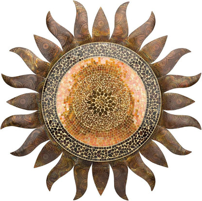 Regal Art & Gift Gold Large Metal Sun Wall Decor - 36 Inch | Indoor Outdoor Rust-Resistant Sunburst