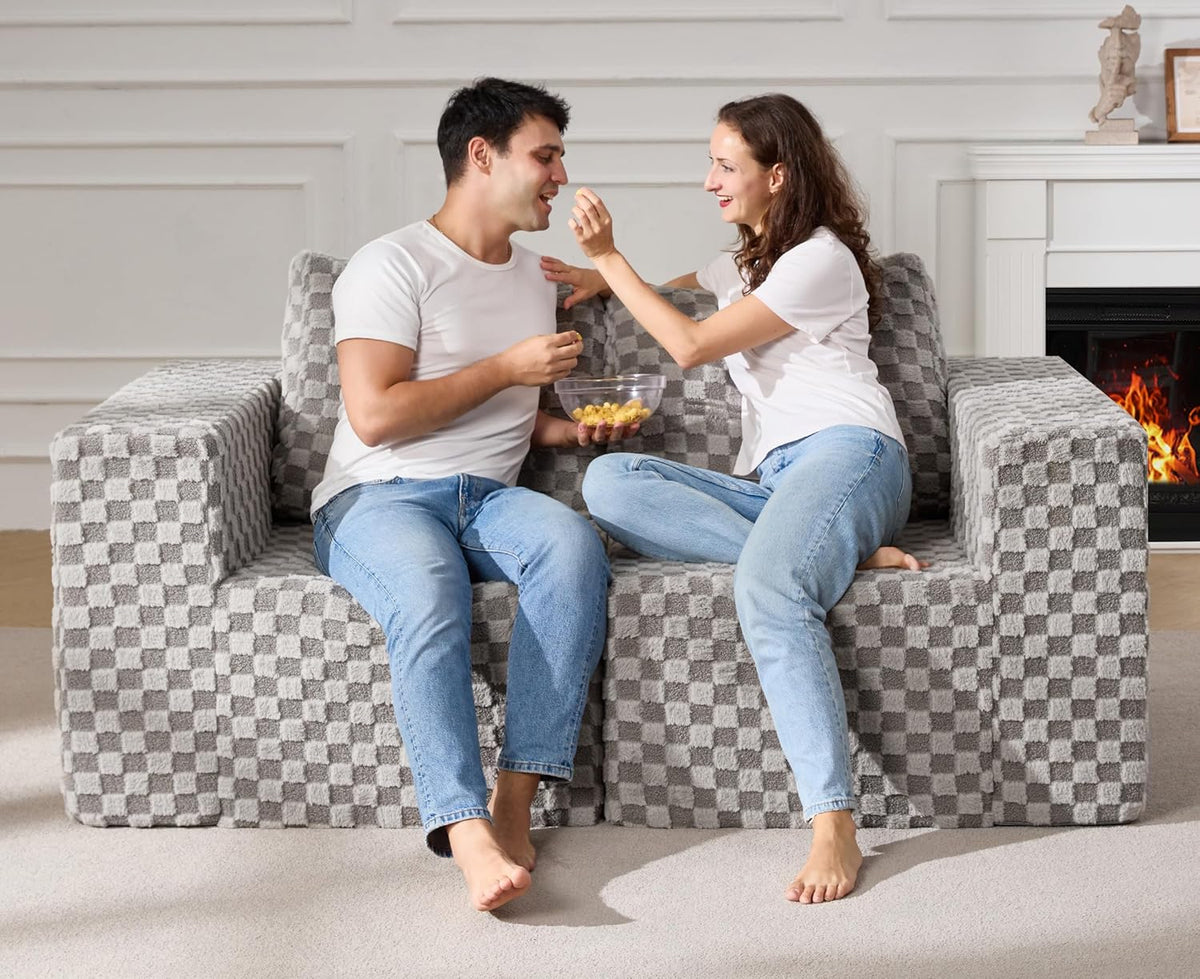 Modular Sectional Sofa 2 Seater Loveseat Modular Couch with Deep Seat Memory Foam Cloud Chair with