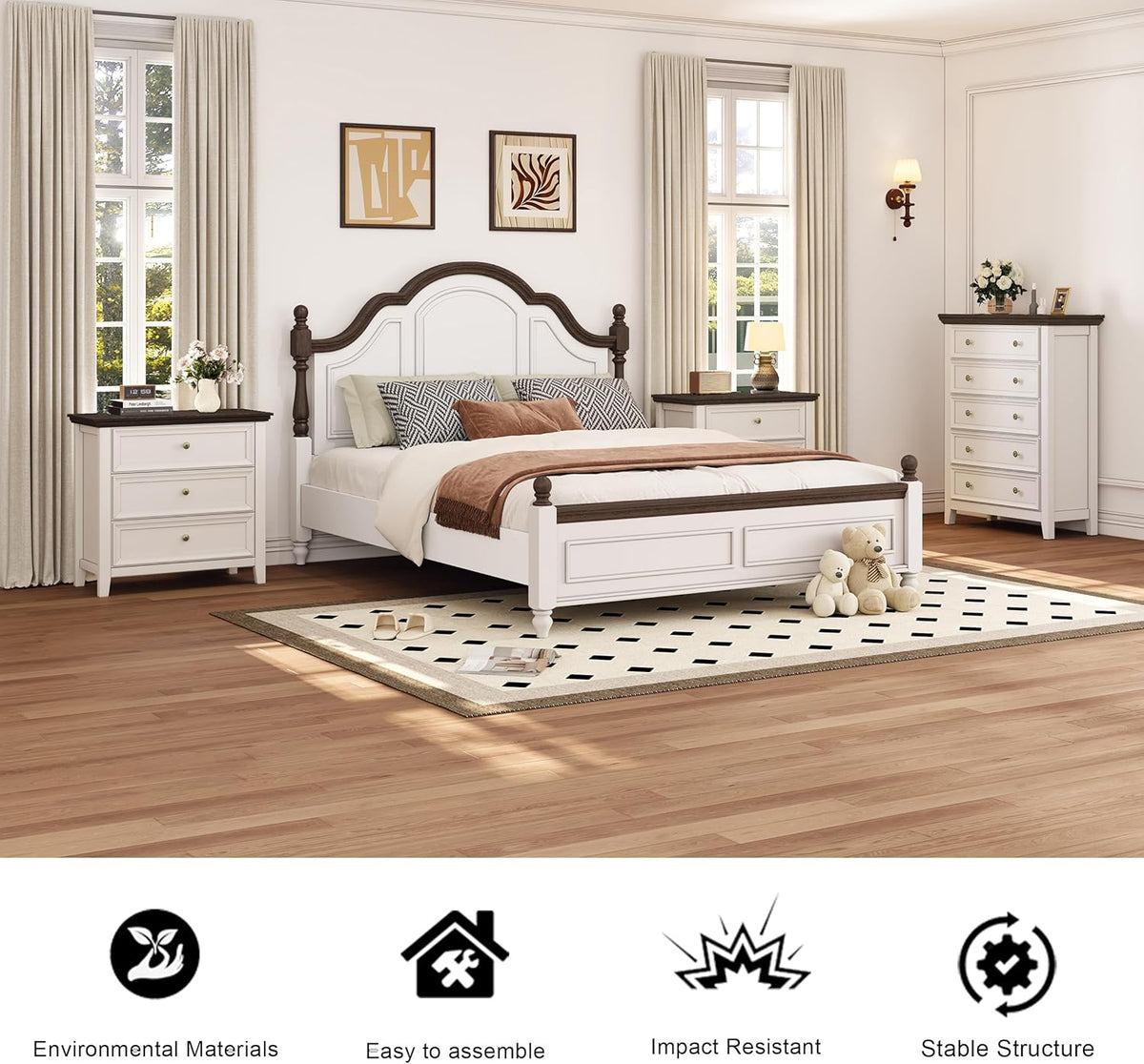 BLANKSPACE Dresser for Bedroom, 3 Drawer Dresser, Modern 3 Chest of Drawers, Farmhouse Storage