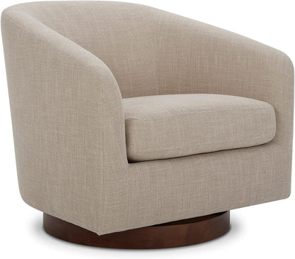 CHITA Swivel Accent Chair, FSC Certified Upholstered Fabric Barrel Chair for Living Room, Fully