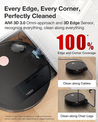 Yeedi S14 Plus Robot Vacuum and Mop, 18,000Pa Suction, OZMO Roller Mopping, ZeroTangle 2.0, TruEdge