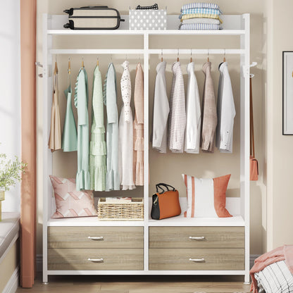 Tribesigns Freestanding Closet Organizer, Garment Rack with 4 Drawers