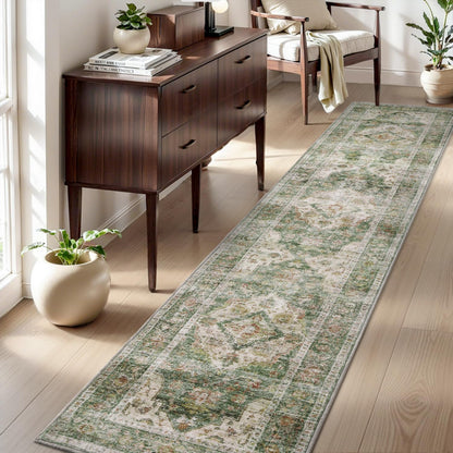 AMOAMI-2X10 Runner Rug-Washable Runners for Hallways-Soft Non Slip Bedside Rugs for Bedroom-Vintage