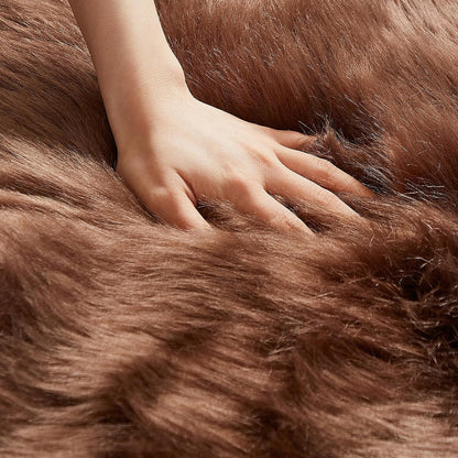 AMTOVO Faux Fur Rug, Coffee Small Area Rug, Fluffy Sheepskin Rug, Fuzzy Ultra Soft 2 x 3 ft Shag