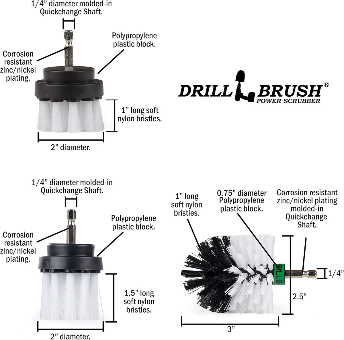 Drill Brush – Ultimate Car Wash Kit - Cleaning Supplies – Car Carpet - Truck Accessories - Wheel