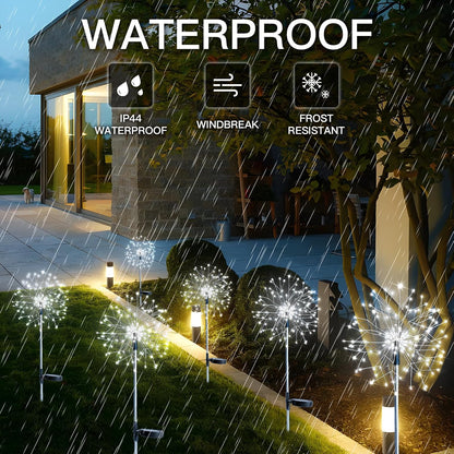 suddus Solar Garden Lights Outdoor Waterproof Decorative, 2Pack 150LED Firework Lights, Solar Fairy