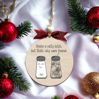 Funny Christmas Ornaments 2024 - Unique Wooden Ornaments for Tree, Gag Gifts for Men, Women