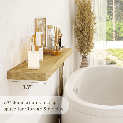 Fun Memories 36 x 8 Inch Floating Shelves for Wall, Farmhouse Bathroom Shelves Set of 2, Wood Wall