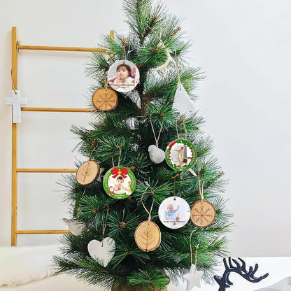 Personalized Baby's First Christmas Ornament 2025, Ceramic Custom Photo Text Christmas Ornament