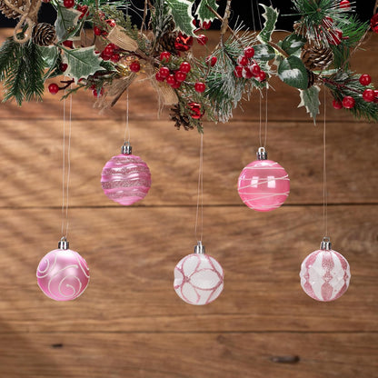 100Pcs Christmas Balls Ornaments Set, Shatterproof Christmas Decorations with Hand-held Gift