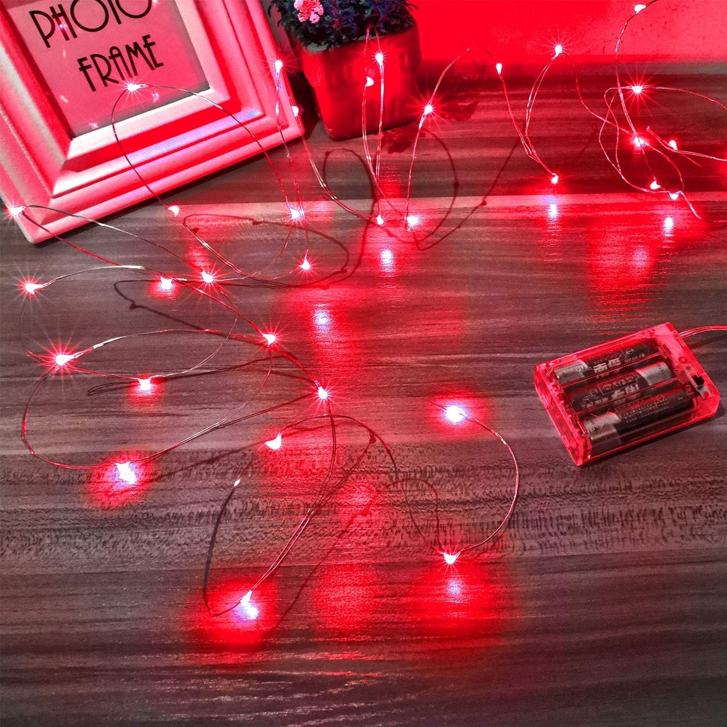 Led Fairy Lights Battery Operated, 2 Packs Mini Battery Powered Copper Wire Starry Fairy Lights for