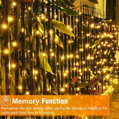 66FT 200 LED Christmas Lights Outdoor, Warm White String Lights for Outside with 8 Modes
