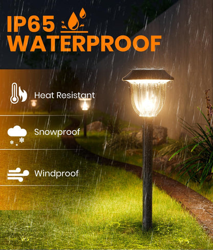 AOSEA Bright 10 Pack Solar Lights Outdoor IP65 Waterproof,LED Solar Lights for Outside,Landscape