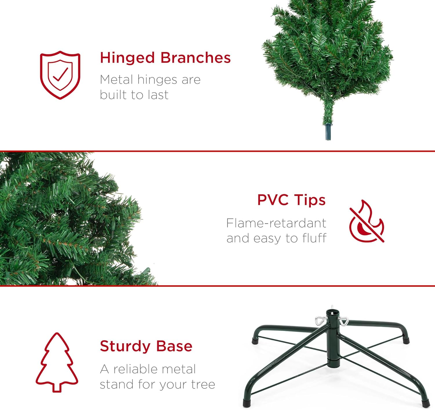 Best Choice Products Artificial Christmas Tree, 9ft Premium Unlit Realistic Spruce Holiday Décor