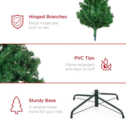 Best Choice Products Artificial Christmas Tree, 9ft Premium Unlit Realistic Spruce Holiday Décor