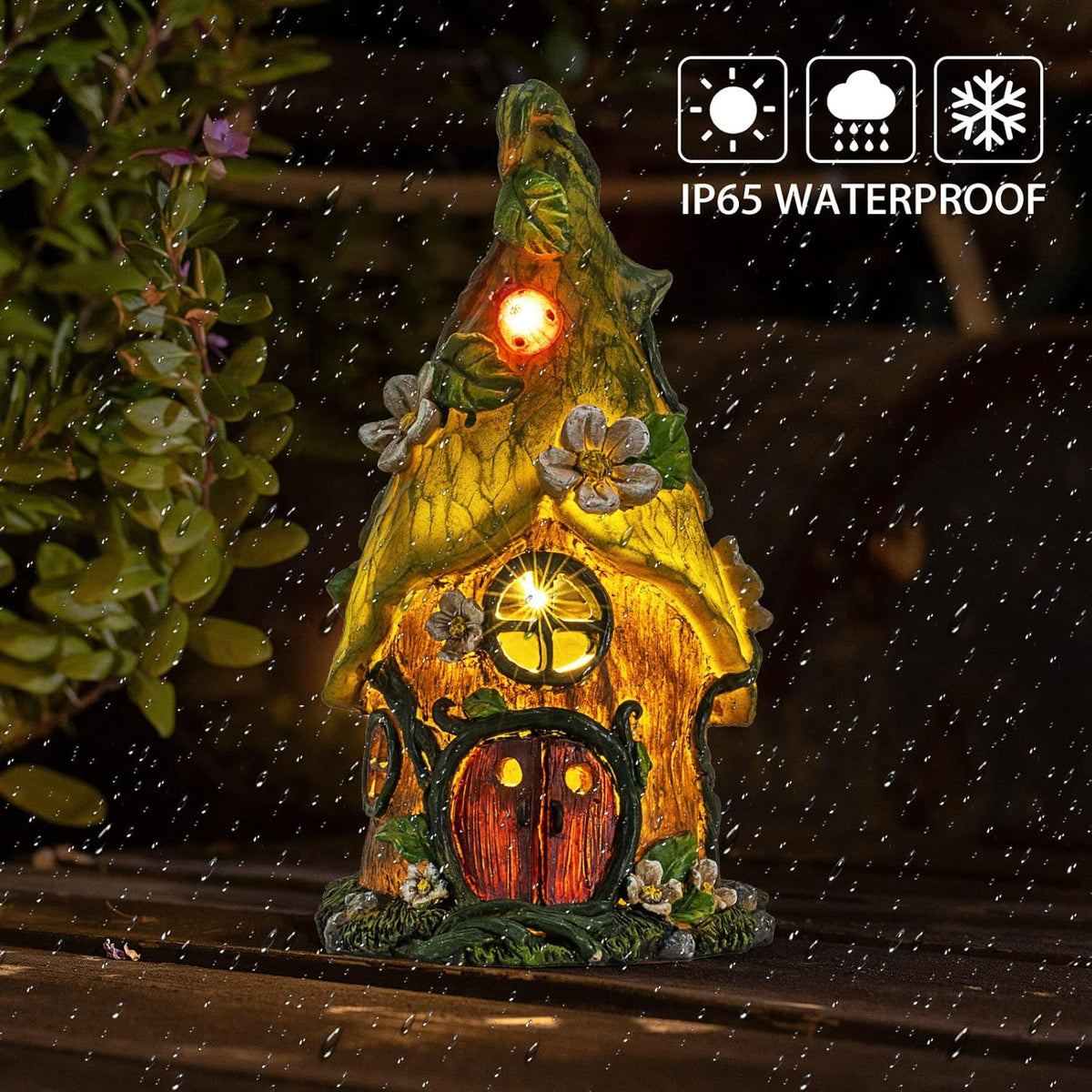 Garden Decor Outdoor Solar Statues, 9.4Inch Resin Fairy Garden Solar Lights Birthday Gifts for