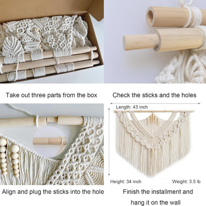 Achart Macrame Wall Hanging Large- Boho Wall Decor- large wall art- Wall Decor Living Room- Macrame