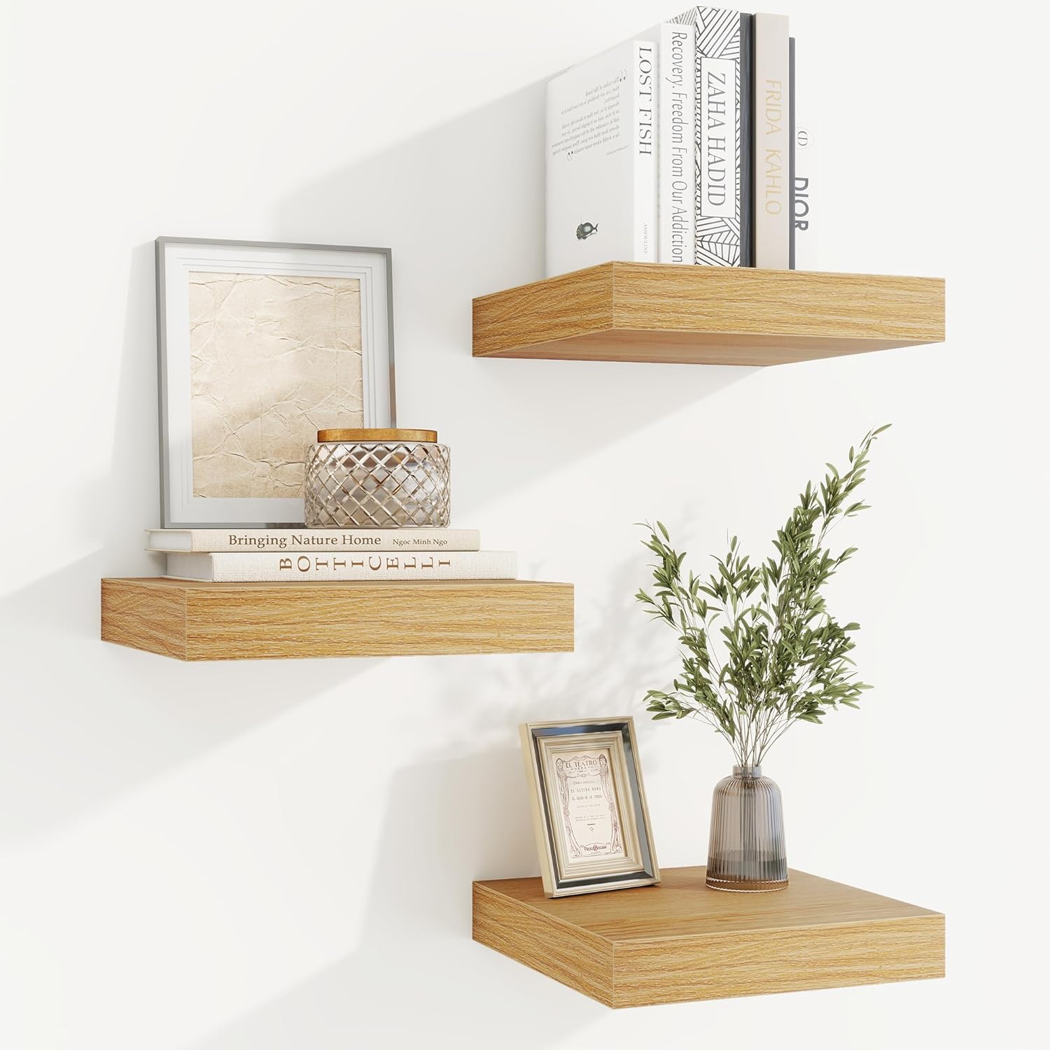 fuqing Floating Shelves for Wall, Bathroom Shelf Wall Mounted for Storage, Shelves with Invisible