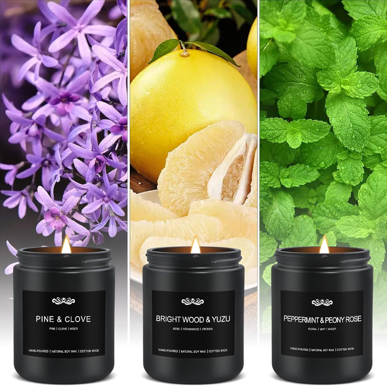 JXDLSQ 6 Pack Candles for Home Scented Aromatherapy Candles Gifts Set for Men, Men Candle Set, 42