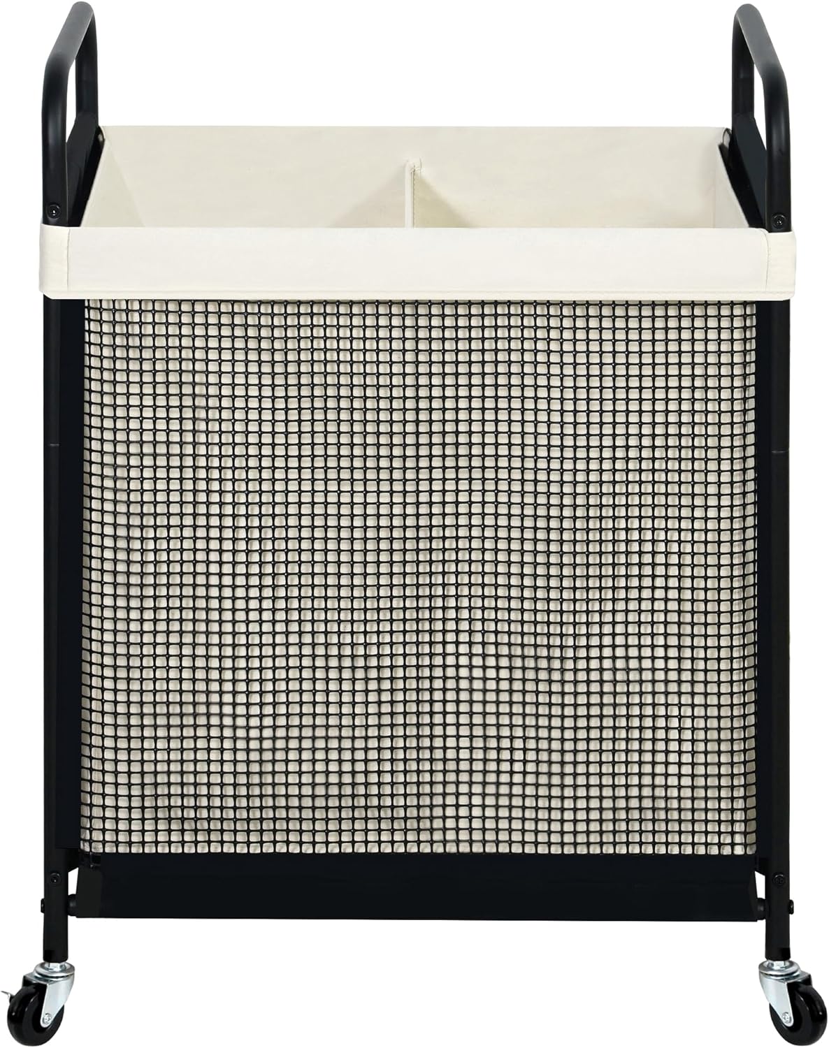 STO STO Laundry Hamper 2 Section, 100L Rolling Laundry Sorter Cart with Removable and Washable