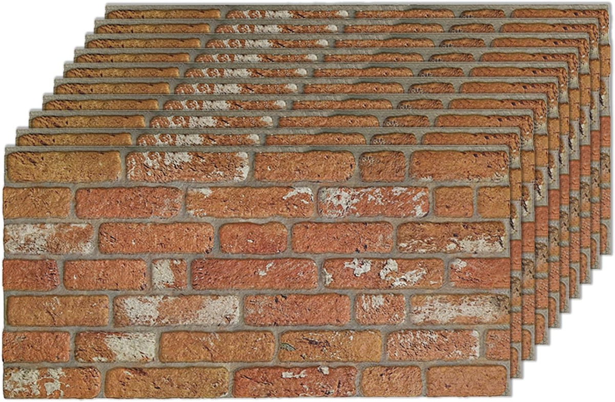 IZODEKOR 3D Wall Panels Brick Effect - Cladding, Stone Look, Styrofoam Facing for Living Room