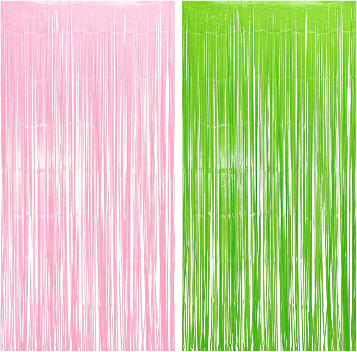 BRAVESHINE Party Streamers Backdrop - 2 Pack 3.2ft X 8.2ft Tinsel Foil Fringe Curtains for