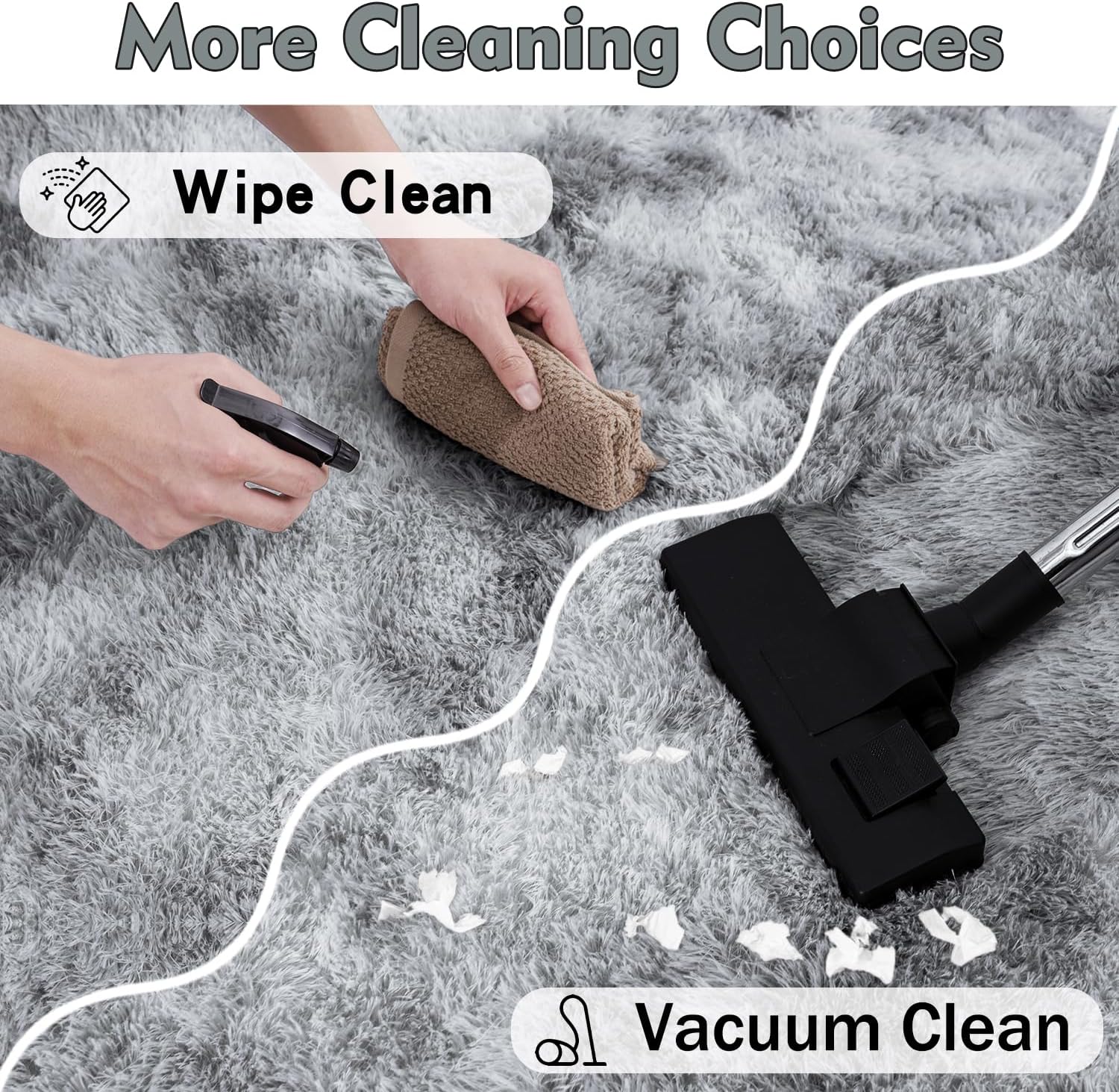 Rezutan Rugs for Living Room, Area Rug 5x7 Fluffy Rug Carpet, Soft Shaggy Modern Floor for Kids