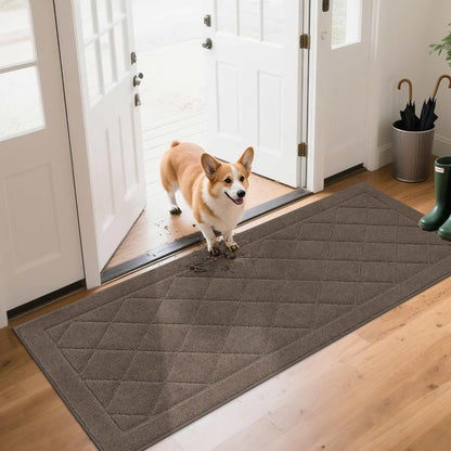 BEQHAUSE Dirt Trapper Door Mat 24" x 60", Doormat Non-Slip Entryway Rugs Washable, Dog Door Mat
