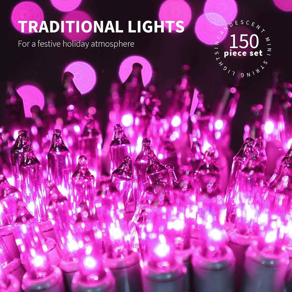 150LIGHTS Purple Extra-Bright with End Connectors Halloween Decorative Lights 9.72m UL Certified