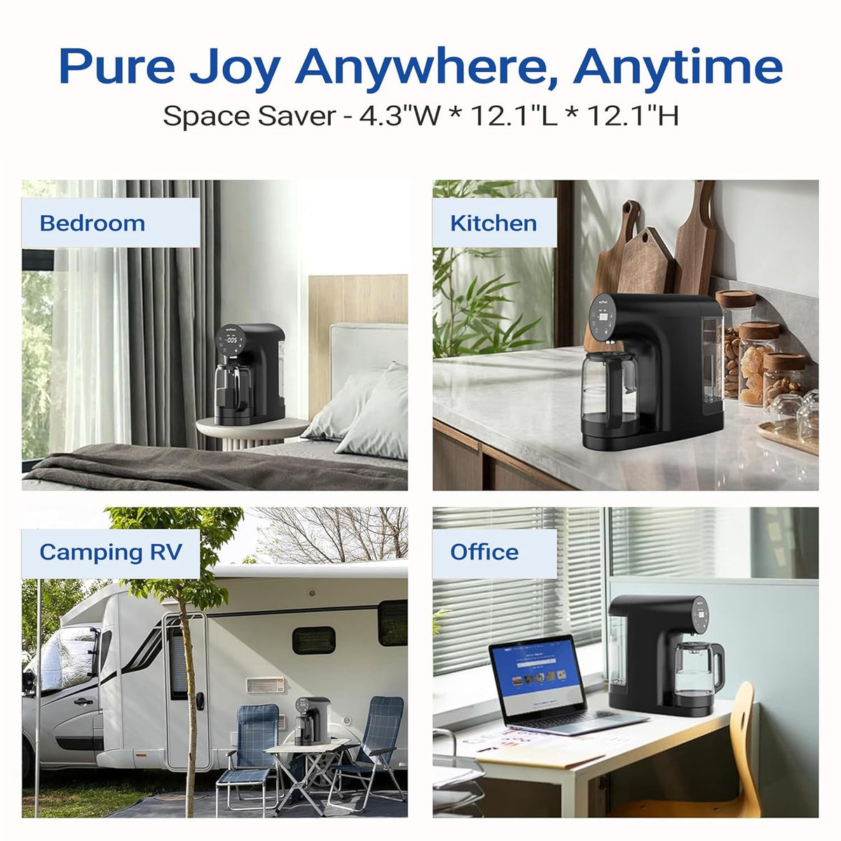 Ecoviva Countertop Reverse Osmosis System RO Water Filter, 5-Stage Filtration, Real-time TDS
