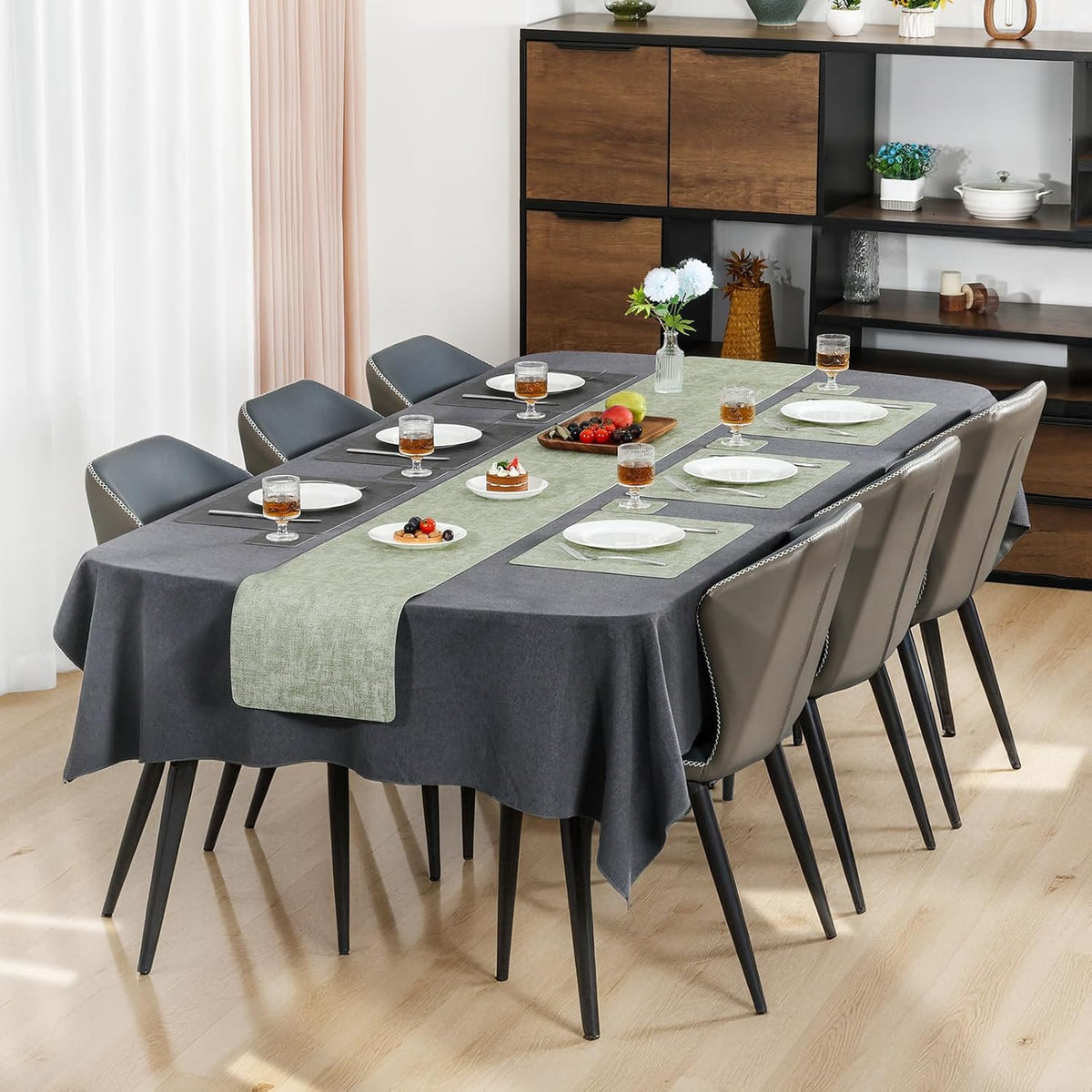 Myir JUN Placemats Dual Sided, Faux Leather Place Mats Set of 8 Indoor Placemats for Dining Table