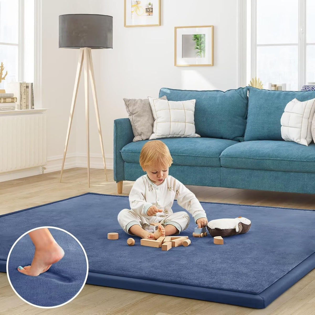 Baby Play Mat for Floor Tummy Time Nursery Rug Muscle Area Rug Playroom Rug Tatami 50 * 50" Memory