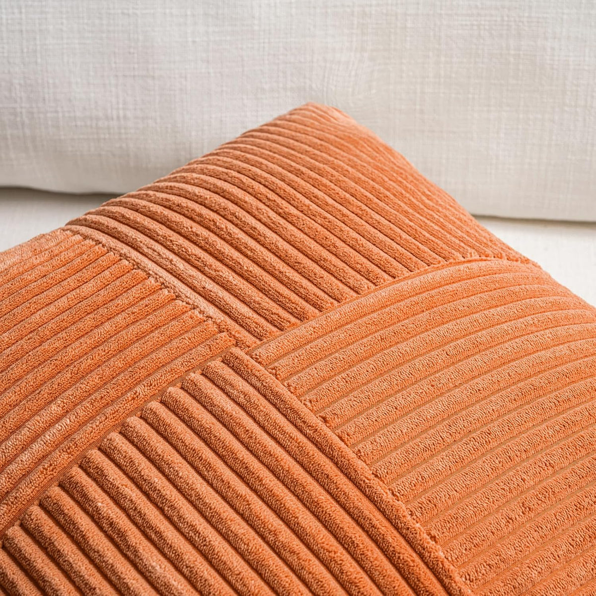 Fancy Homi 2 Packs Burnt Orange Decorative Throw Pillow Covers 22x22 Inch for Living Room Couch